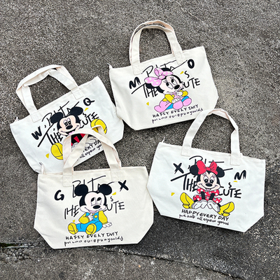 带拉链帆布包大容量单肩包购物袋