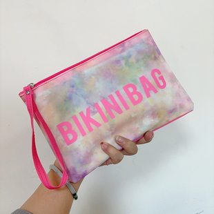 PVC防水化妆收纳包票据文件整理袋杂物收纳袋随身便携手腕零钱包