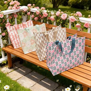 超市购物袋环保袋小清新大容量编织袋手提买菜收纳袋服装 店礼品袋