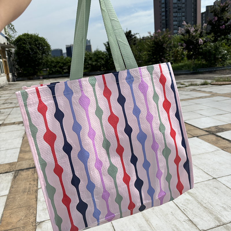 小清新单肩手提袋大容量环保袋超市购物袋结实托特包收纳袋编织袋