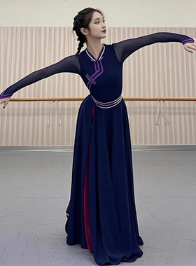 蒙古舞蹈演出服服装蒙族服装女蒙古服新款舞蹈演出服练习服装成人