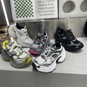 巴家做旧脏脏鞋女休闲鞋厚底老爹鞋单鞋低帮轻便运动增高韩版2024