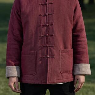 CIHANGBUYI/慈航布衣 枣红色传统棉袄