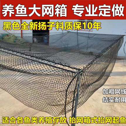 定做养鱼网箱大鱼水库存鱼水产养鱼箱鱼池鱼塘专用尼龙养殖网箱