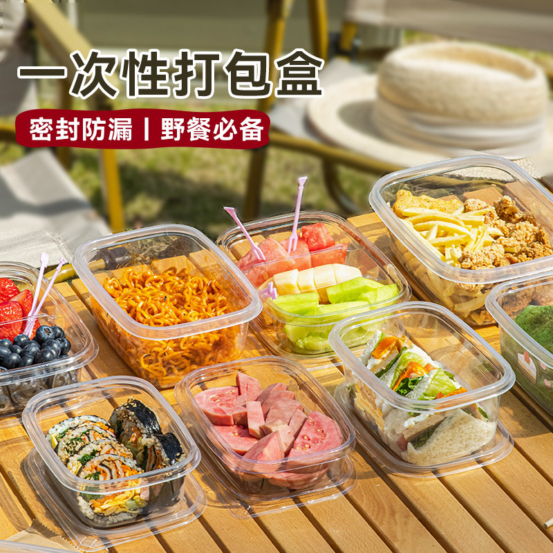 一次性餐盒水果打包食品级保鲜饭分装露营家用野餐便当带盖耐高温