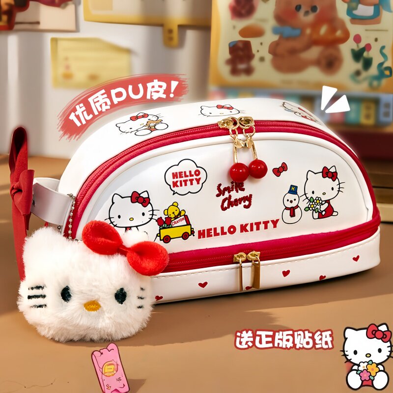 猫咪kt笔袋女孩小学生2026新款大容量高颜值ins风小众文具铅笔盒
