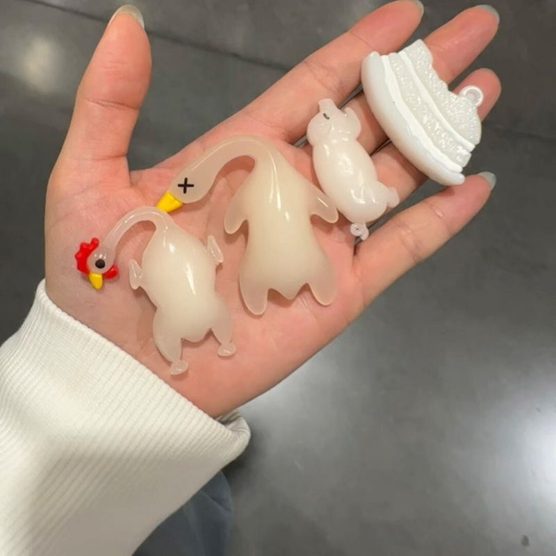 新款变色烤螃蟹汽车挂件车载装饰配件遇光紫外线创意烤龙虾鱼烤鸭