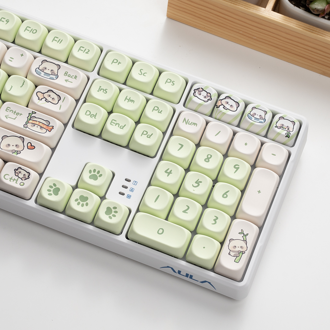 MOA奶绿熊键帽pbt材质热升华适合61 68 HI75 87 98 108女生可爱