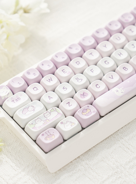 猫猫下午茶键帽moa高度pbt热升华适合hi75 68 87 98 108键等键盘