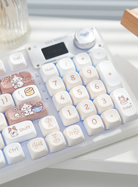 moa日料猫咪键帽pbt材质热升华工艺适合漫步猫狼蛛hi75 F87 f75等