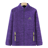 春秋季 加绒外套新款 中老年女装 妈妈装 摇粒绒外套抓绒卫衣老人长袖