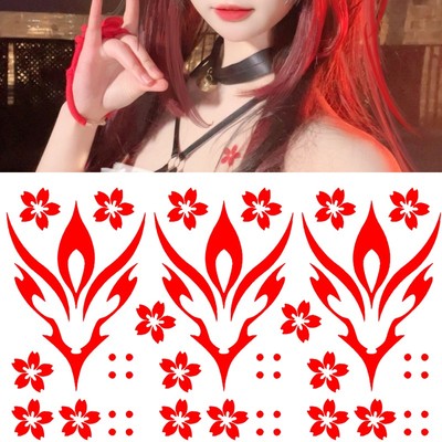 花火COS纹身贴后背胸口樱花贴纸