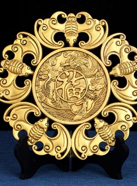 纯铜蝙蝠挂件摆件风水龙凤钱