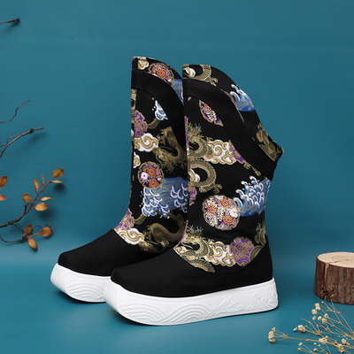 汉服靴子男女古装鞋子古风翘头