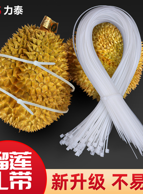 国标尼龙扎带100条包邮易拉得扎线带塑料卡扣捆绑固定束线高强度5*650mm榴莲扎带长塑料大号加厚捆榴莲色扎带