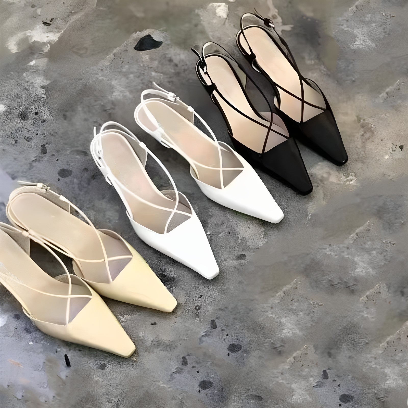 2025新款春秋真皮尖头浅口凉鞋女夏交叉带仙女风包头平底罗马鞋女,女鞋,时装凉鞋,淘宝优惠券,粉丝福利购,淘宝优惠卷