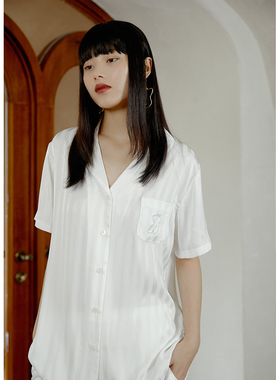 DEFINE&东长联名丝质睡衣女春秋款高级感短袖裤套装家居服可出门