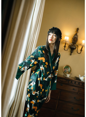 DEFINE｜2025AW设计师手绘印花丝质女套装短袖长裤夏季家居服睡衣