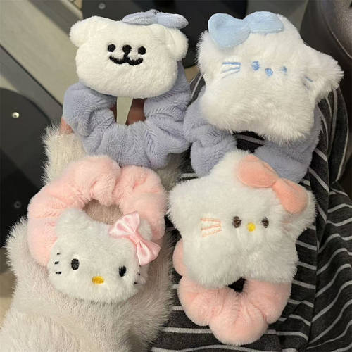 KT猫发圈毛绒星星卡通大肠发圈