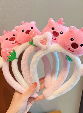 可爱发箍loopy海狸束发带少女心毛绒露比发箍洗脸学生女卡通发饰
