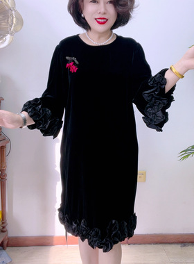 高端桑蚕丝大码连衣裙10A25191