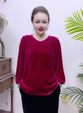 桑蚕丝小衫时尚高档气质百搭减龄宽松大码88AWN017