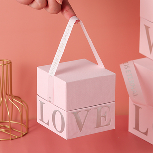 520情人节方形礼盒包装 盒ins风高档生日礼物盒高端大气礼品空盒