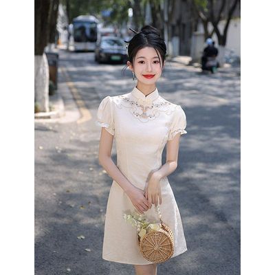 洛士改良新中式法式小个子旗袍