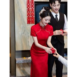 洛士礼服气质敬酒服新娘连衣裙平时结婚回门2025中式旗袍可穿新款