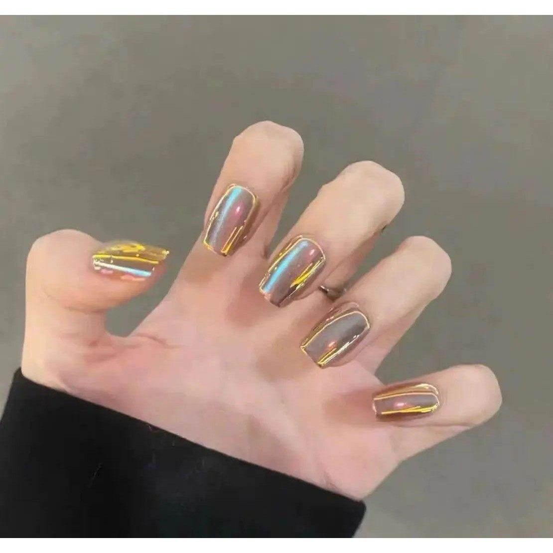手工电镀鎏金儿童美甲贴片