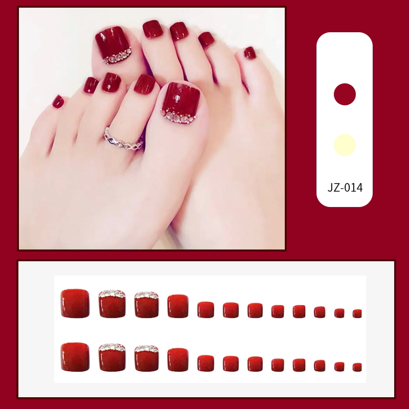 【jz-014】脚指甲贴片2023年新款高级感夏天穿戴甲脚趾甲美甲贴片