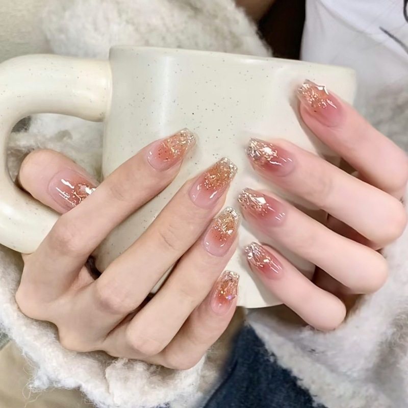 手工儿童美甲穿戴甲高级感中长款纸醉金迷假指甲贴片2026马年新款,彩妆/香水/美妆工具,美甲工具,淘宝优惠券,粉丝福利购,淘宝优惠卷