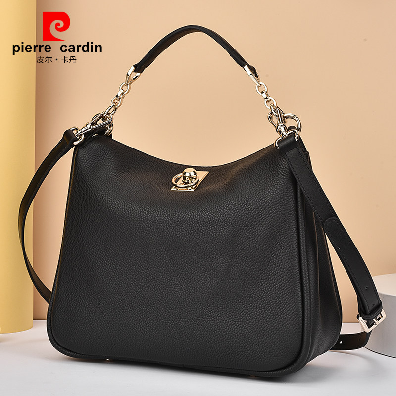 皮尔卡丹女包真皮妈妈包新款轻奢品牌女士包单肩斜跨包中年手提包