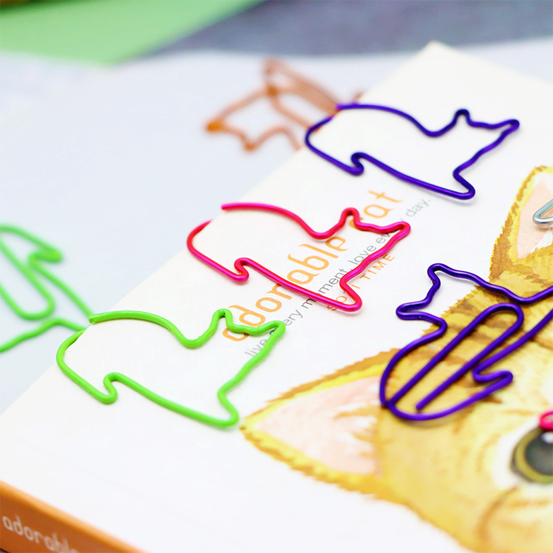 高颜值卡通猫咪回形针回行针出卡打包材料金属创意异形回型万字夹