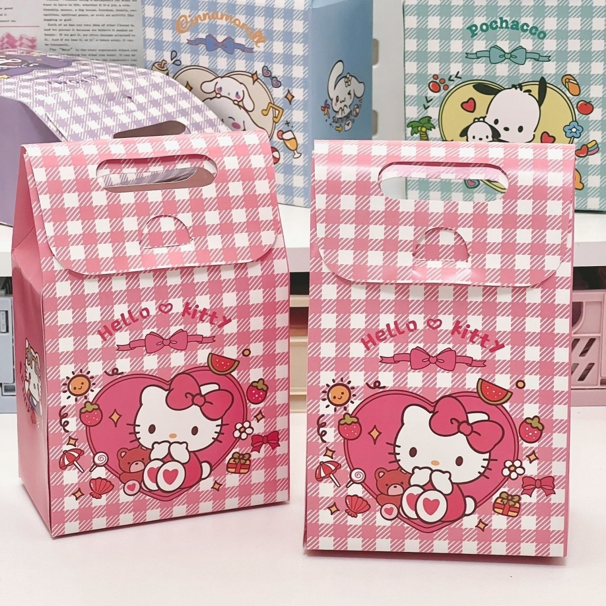 ins可爱Kitty凯蒂猫KT手提礼品袋糖果伴手礼礼盒生日礼物包装纸袋