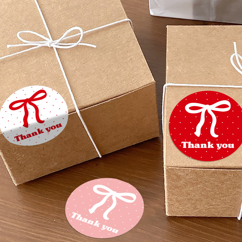 ins高颜值蝴蝶结封口贴 可爱雪梨纸贴纸礼物包装装饰出卡打包材料