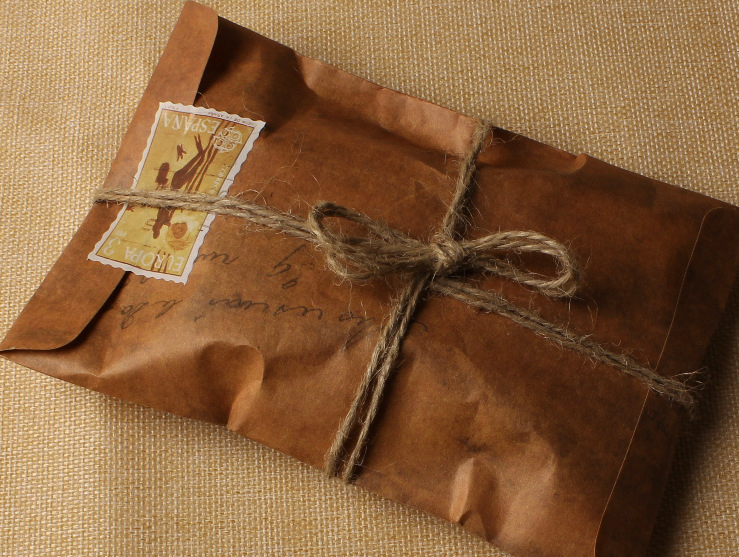 ins复古做旧牛皮纸信封纸袋卡套明信片收纳火漆印章摆拍道具背景