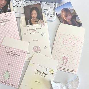 ins风高颜值可爱小卡保护卡套拍立得3寸信封袋出卡打包材料硬纸板