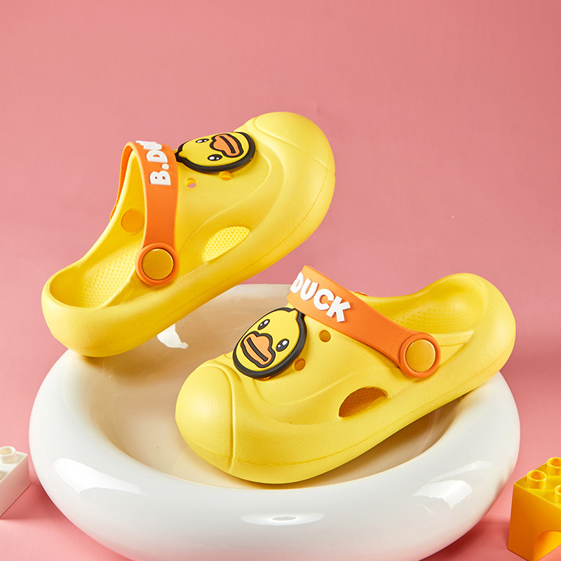 B.Duck小黄鸭沙滩鞋夏季女童包头拖鞋男凉鞋女童洞洞鞋B1515913