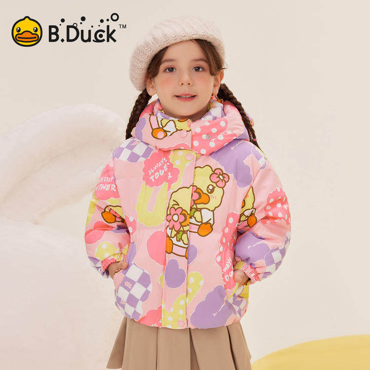 B.Duck女童连帽保暖羽绒服图片