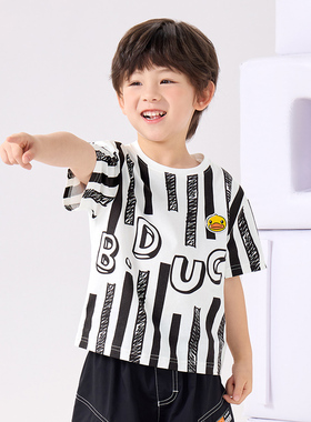 B.DUCK小黄鸭童装夏季男T恤短袖圆领男童幼童针织女童BF2601026