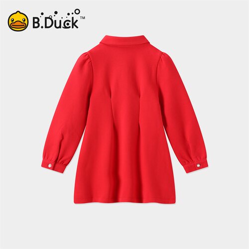 【专柜同款】bduck小黄鸭童装女童连衣裙春秋儿童公主裙子polo领