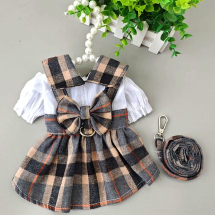 韩版jk裙牵引绳外出宠物猫泰迪博美比熊狗狗衣服夏季小型犬夏薄款