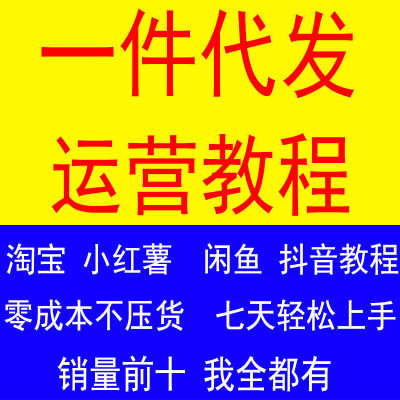 一件代发教程淘宝抖音小店闲鱼小红薯电商开店选品找货源运营课程