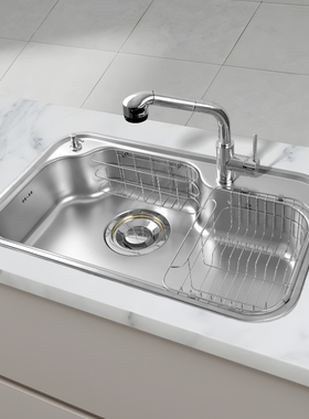 白鸟百洲系水槽进口304不锈钢厨房用水槽纳米抗菌大单槽CDS800