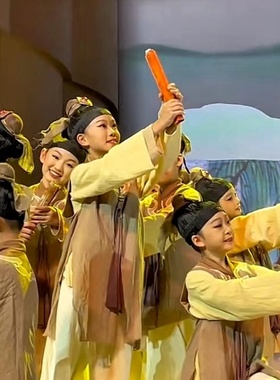 2025新款书童古装汉服千字文声律启蒙弟子规春晓锄禾剧儿童演出服