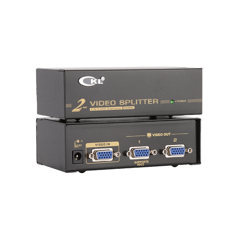 VGA分配器一分二 分屏器一分二 视频分配器1进2出 450M CKL-102A