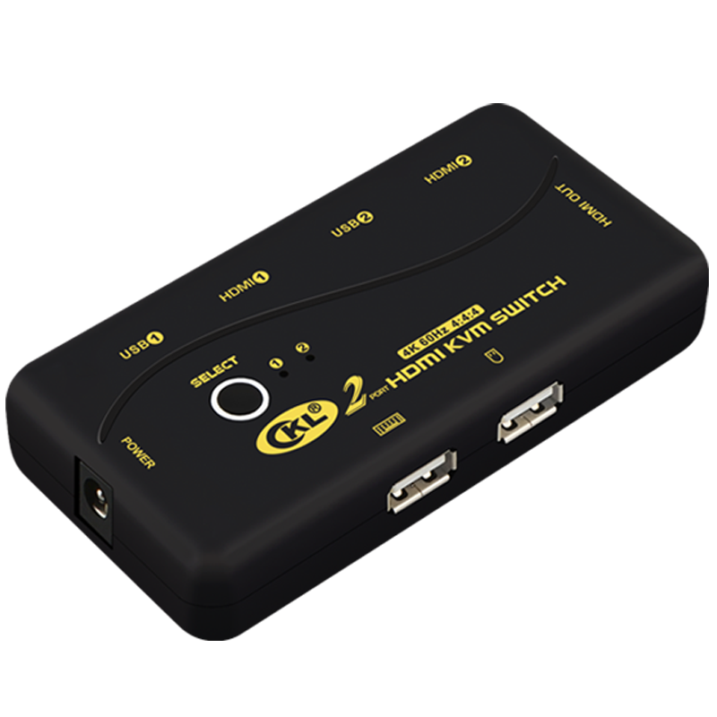 cKL HDMI自动4K60hz KVM切换器2进1出 主机电脑硬盘录像机切换器共用键鼠显示器手动切换器 CKL-21UH