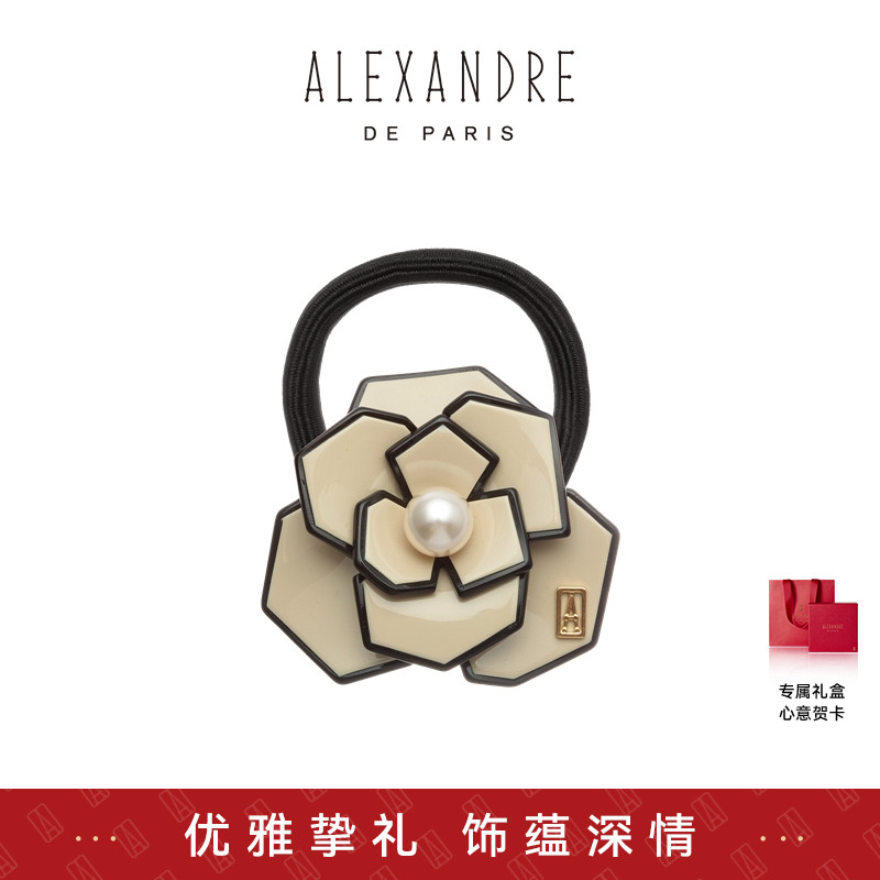 【礼物甄选】ALEXANDRE DE PARIS巴黎亚历山大山茶花马尾圈发圈