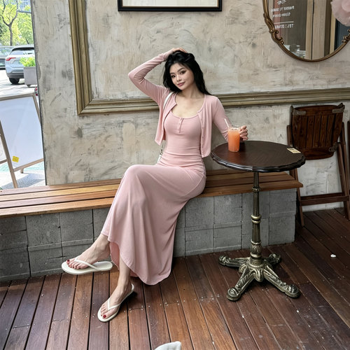 VJISH春夏修身深U背心连衣裙
